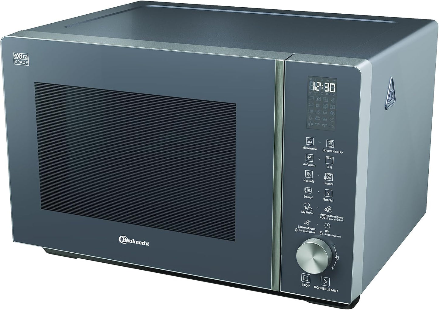 Mikrowelle MF 259 SG ohne Drehteller mit Dampfgar- und Crisp-Funktion, Silber-grau mit Dampfgar- und Crisp-Funktion