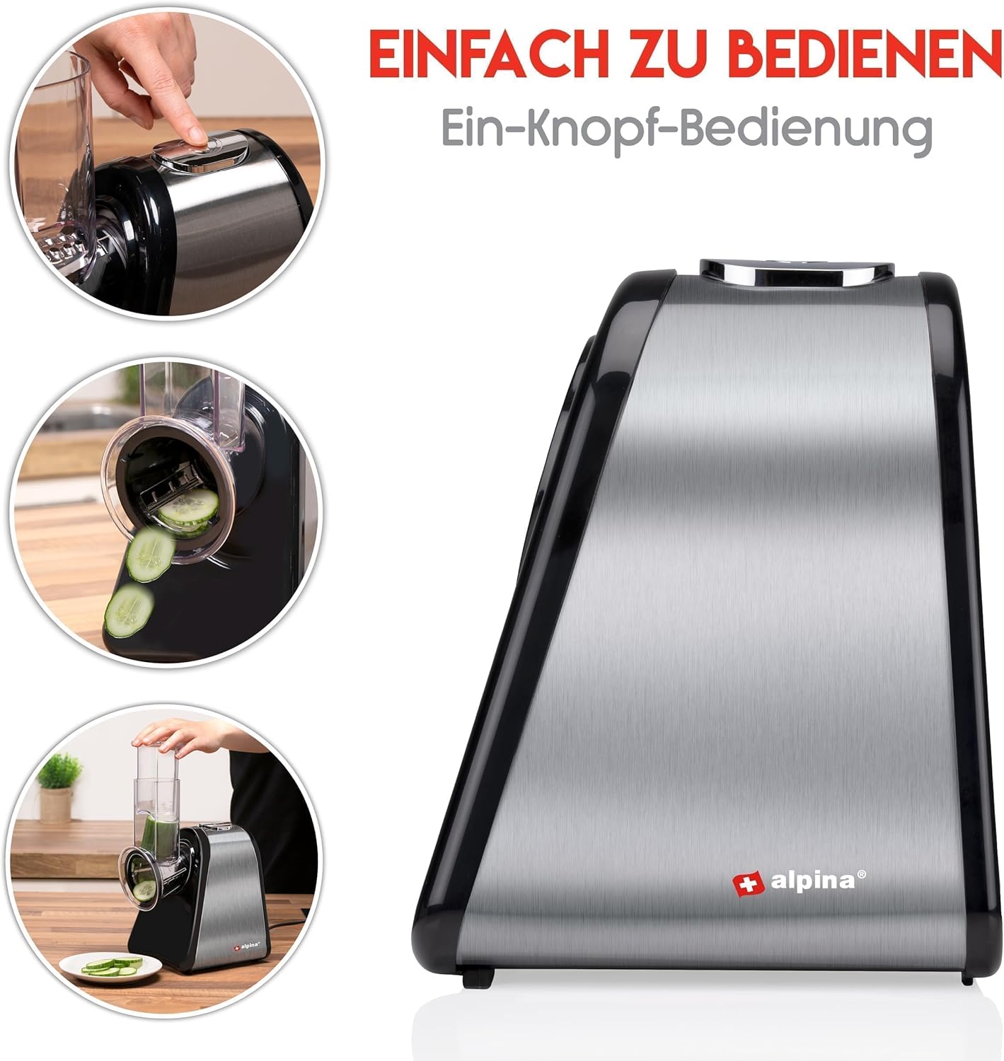 Elektrische Multifunktions-Gemüsereibe mit 4 Messern
