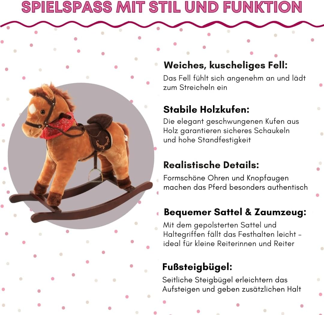 Schaukelpferd Cowboy mit Sound & beweglichen Lippen
