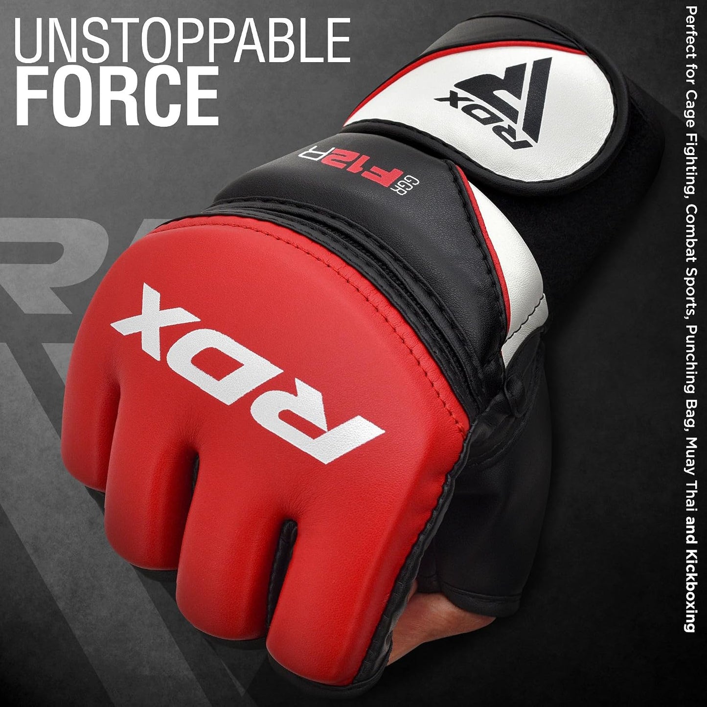 MMA Trainingshandschuhe aus Leder, L rot - rot