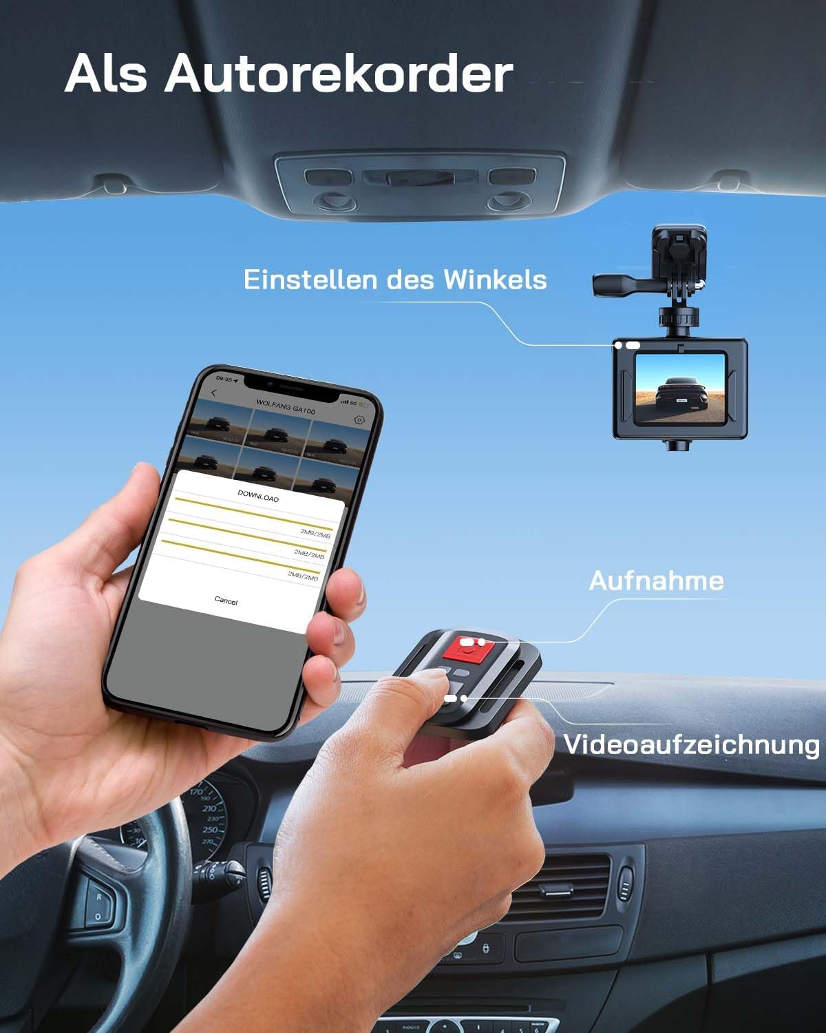 Action Cam 4K30FPS Unterwasserkamera mit Zubehör, Bundle with SD card