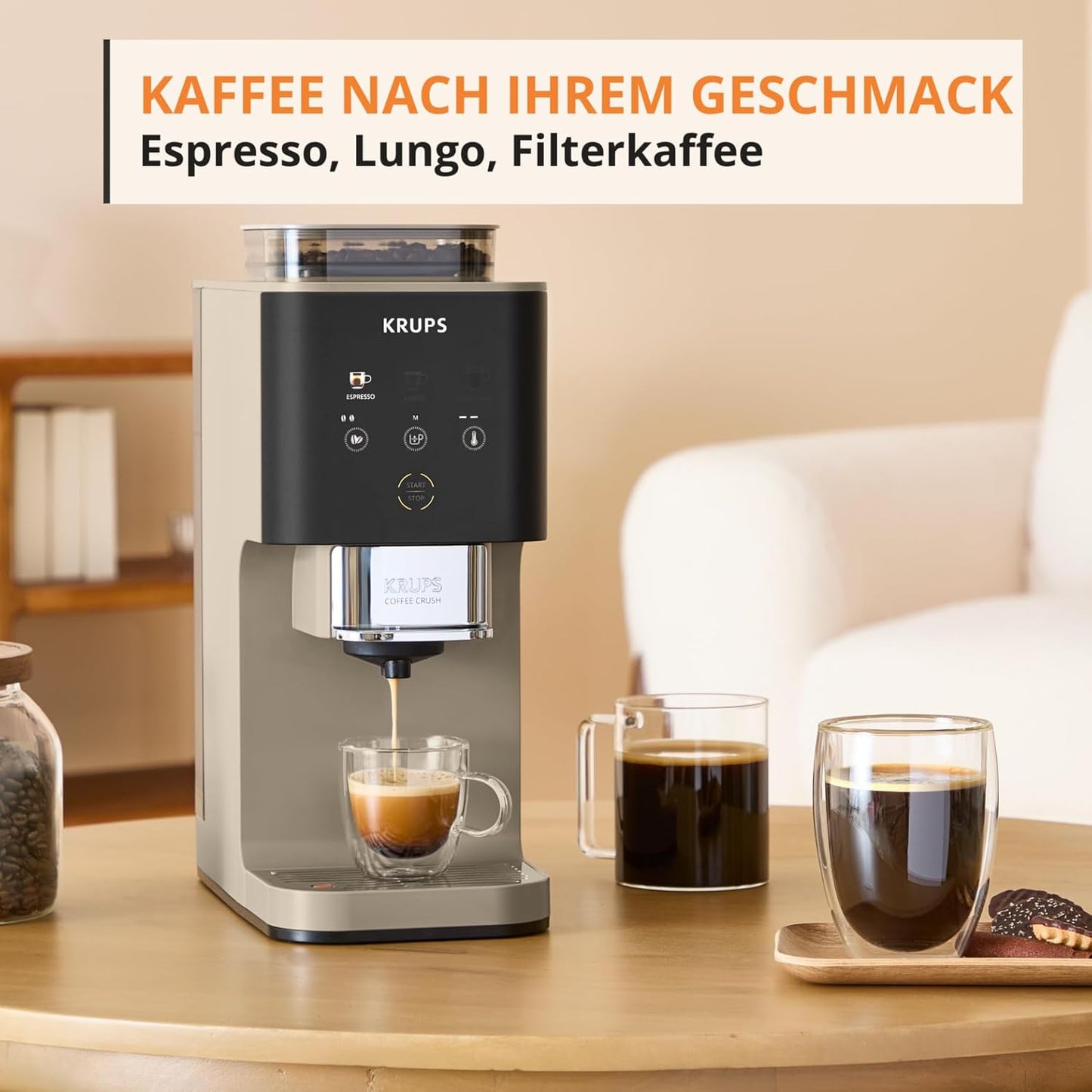 Coffee Crush Extra Kaffeevollautomat, Beige