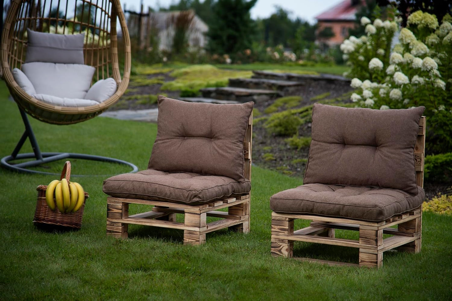 Wasserdichtes Sitzkissen für Gartenmöbel, Sitzkissen 40x40 Braun