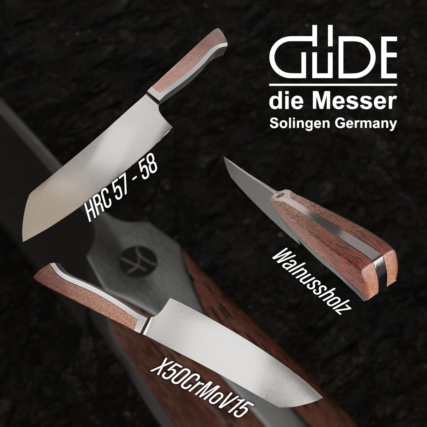 Santokumesser, ohne Holzscheide Santoku