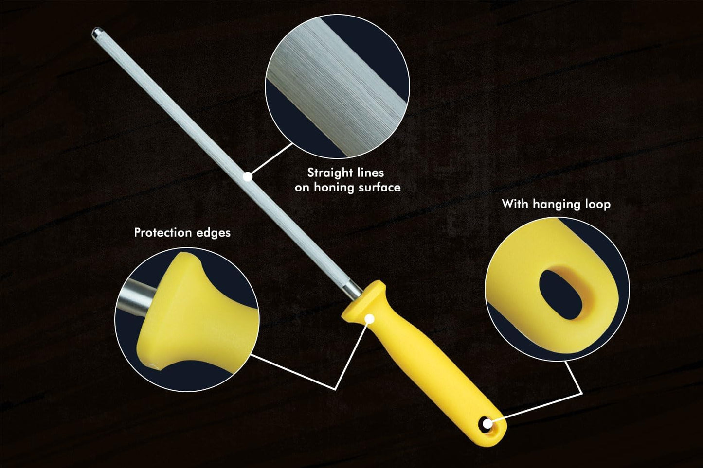 3-teiliges Fleischmesser-Set mit Wetzstab
