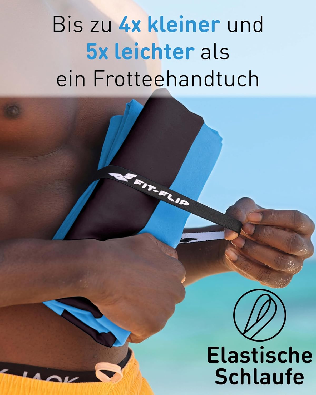 XXL-Mikrofaser-Strandtuch, 200cm x 90cm 07 Blau - Dunkelgrau