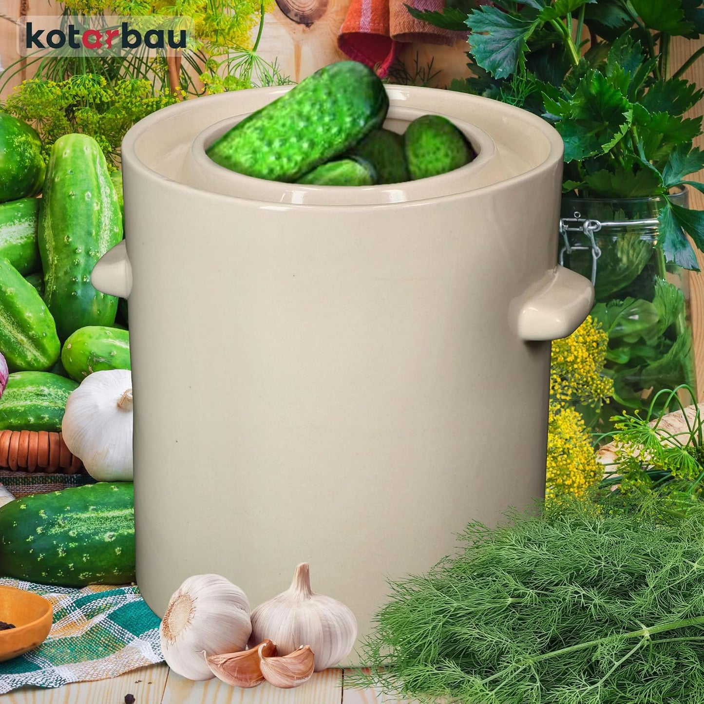 Sauerkrauttopf, 10 L Weiss