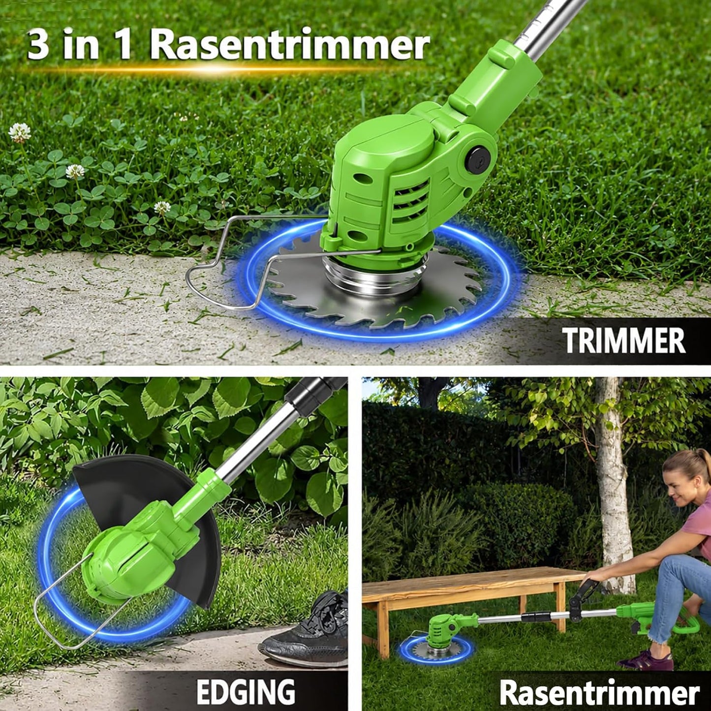 Akku-Rasentrimmer, Schwarz