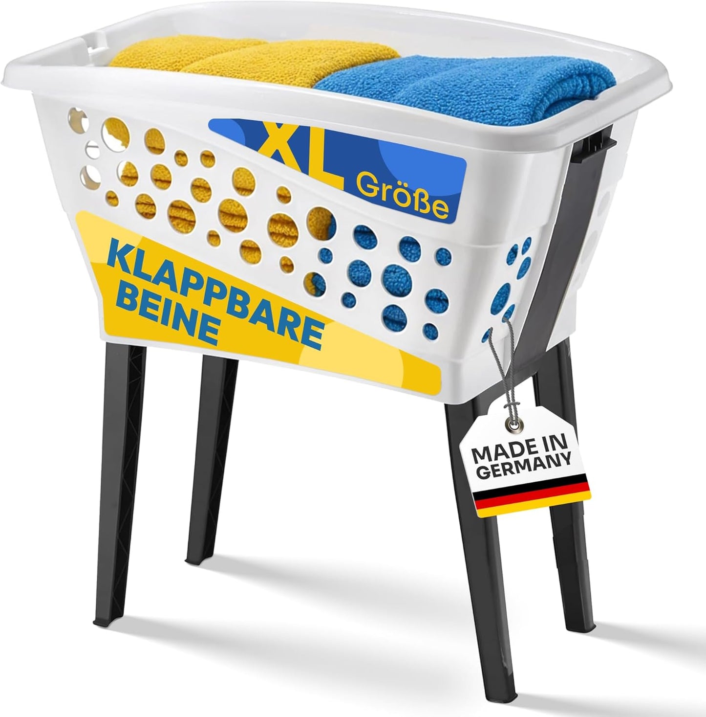 XL-Wäschekorb mit klappbaren Füssen (50 Liter)