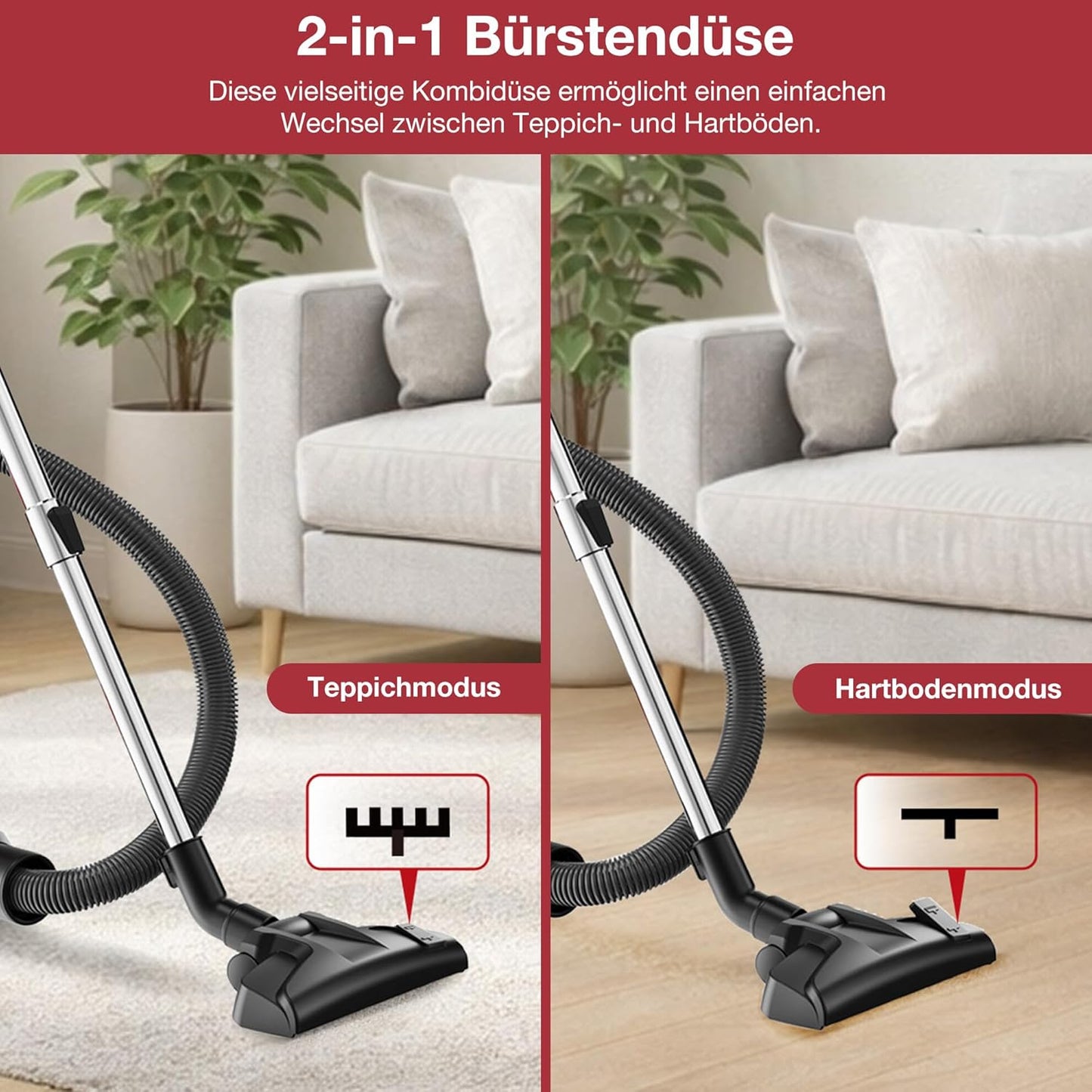 Beutelloser Staubsauger C10P mit Hartbodenbürste, C10 Parkett