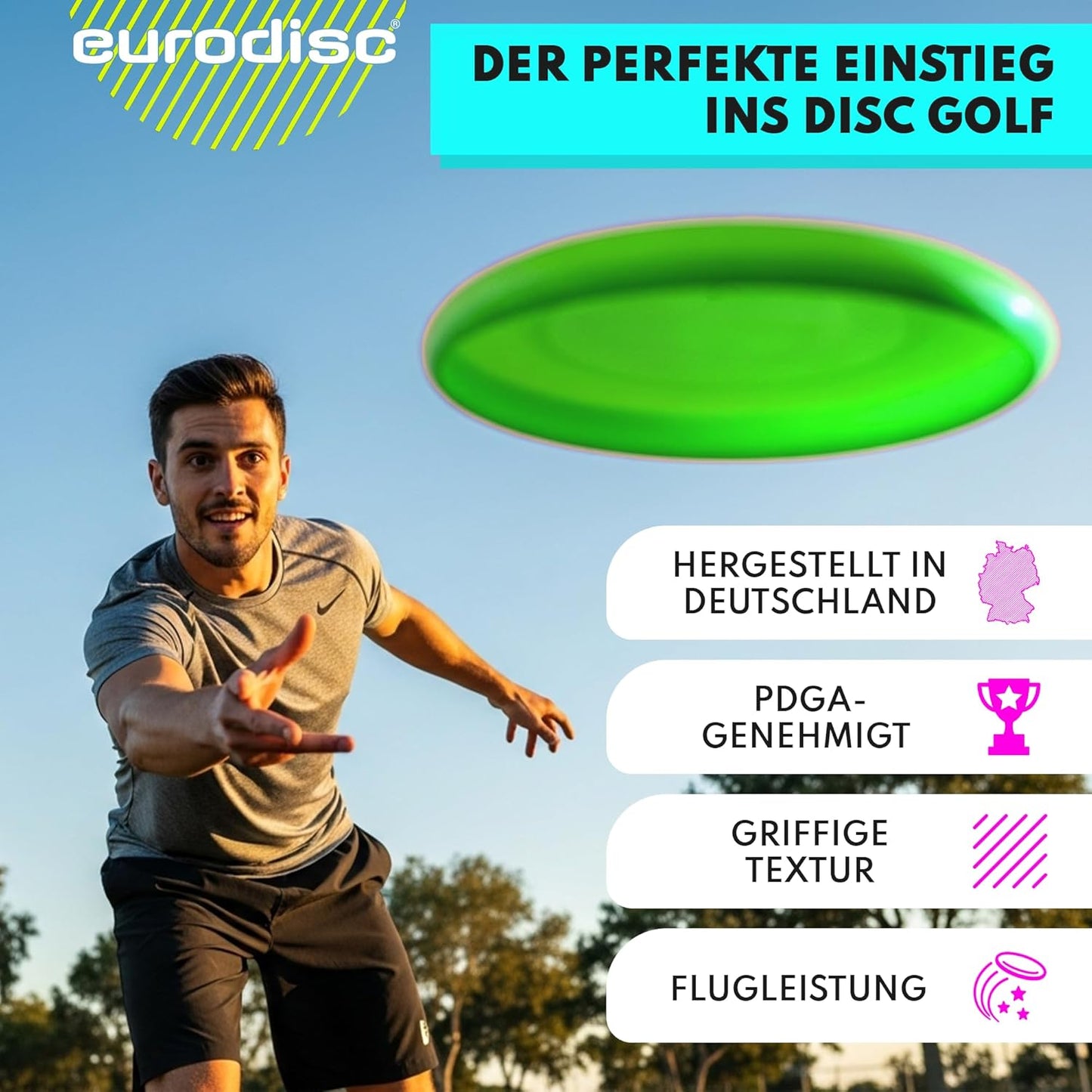 Nightglow Organic Disc-Golf Einsteiger-Set mit Putter, Midrange, Driver, Einsteiger Starter Set