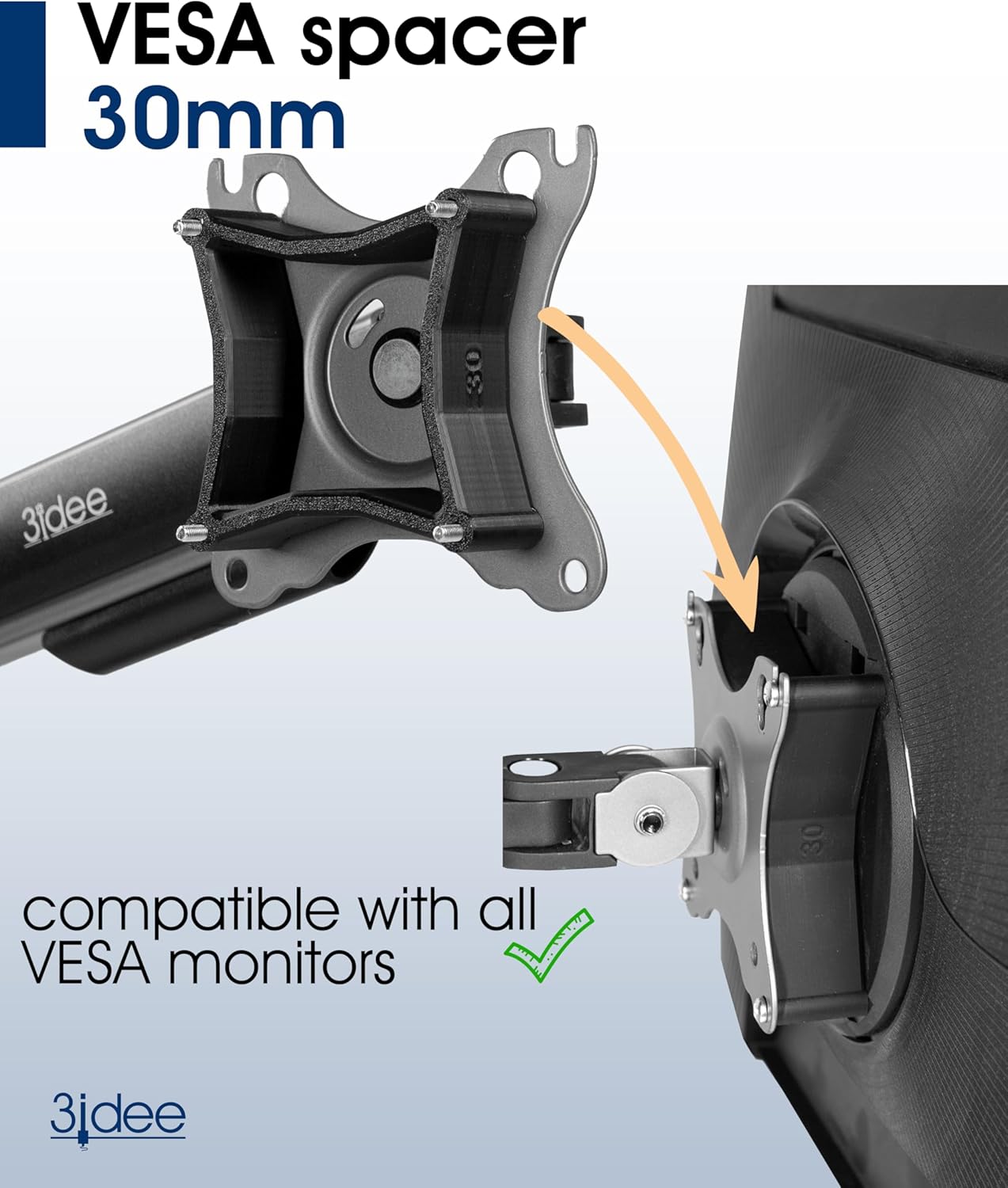 Universeller VESA Distanzhalter für Monitore, 100x100mm