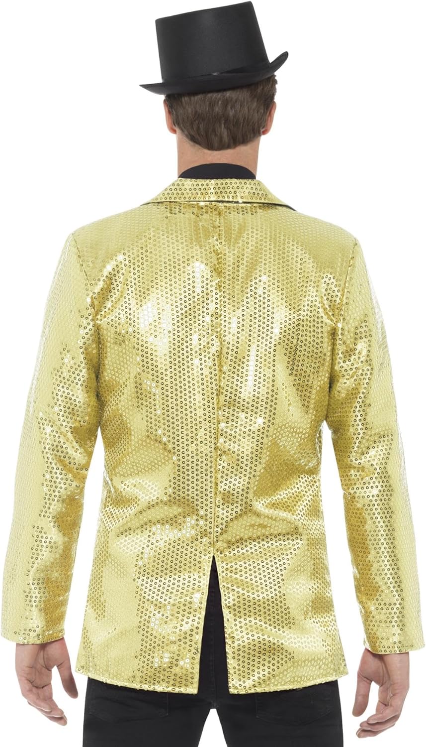 Herren Paillettenjacke, M Gold