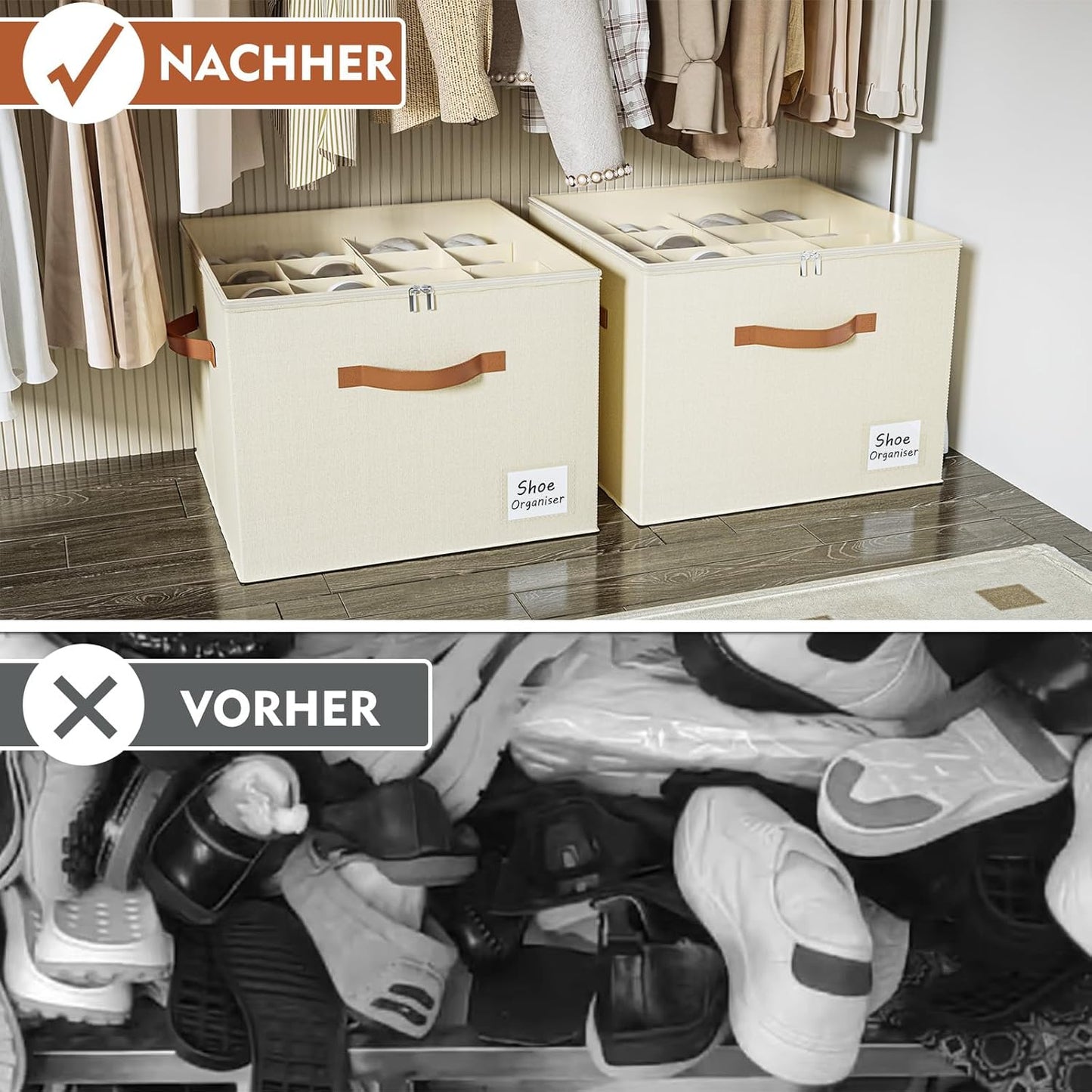 Schuhorganizer mit verstellbaren Trennwänden, ONE PACK