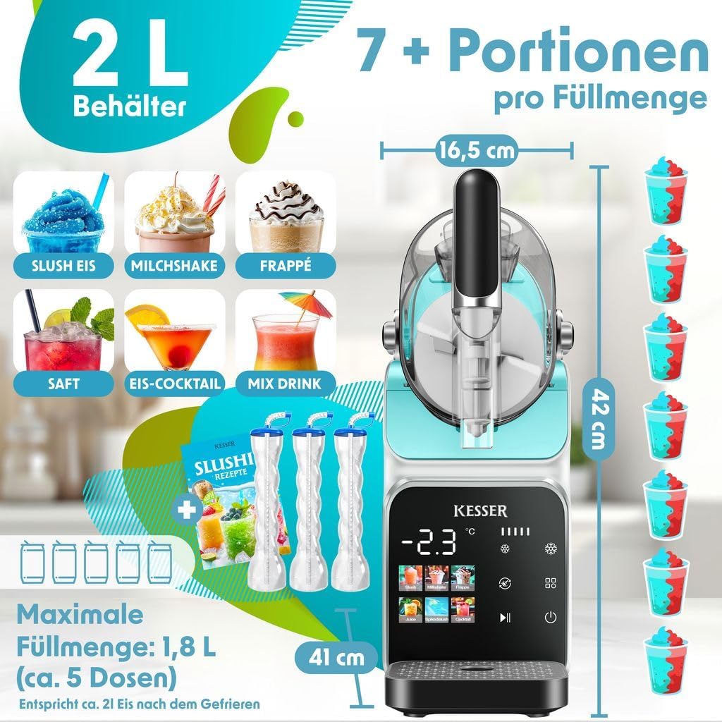 Slush Ice Maker 2L, 2 Liter Hellblau