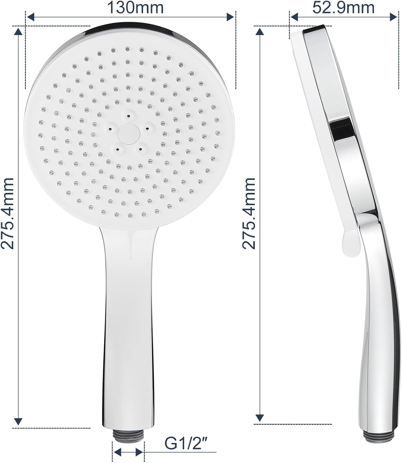 Wassersparender Duschkopf mit 5 Strahlarten, 5 Strahlarten-chrom