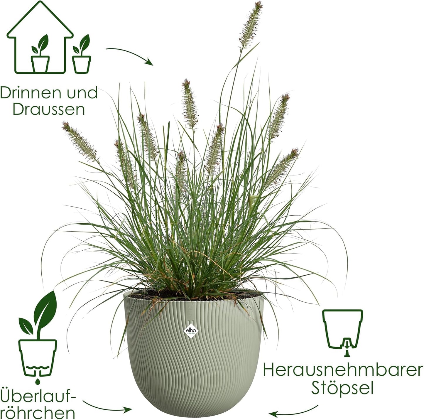 Sereh Blumentopf, 40 cm Nordic Green