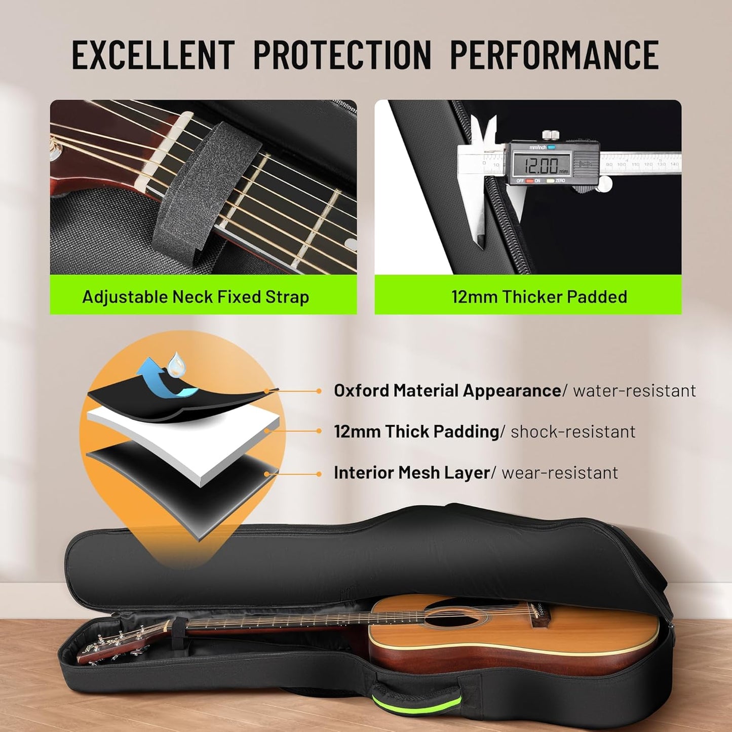 Gepolsterte Softshell Gitarrentasche