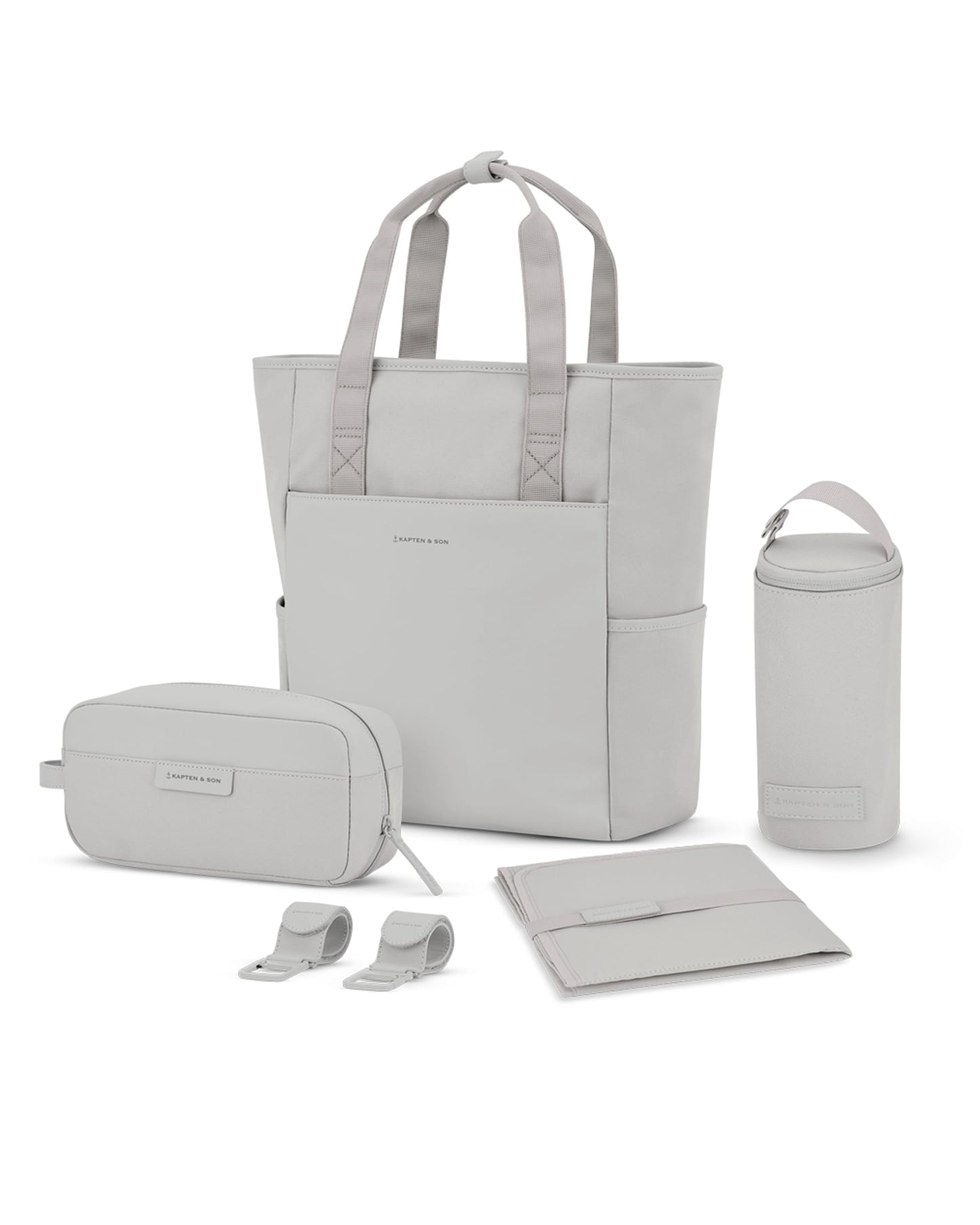 2-in-1-Wickelrucksack-& Wickeltasche-Set Lindby, Greige Diaper Set