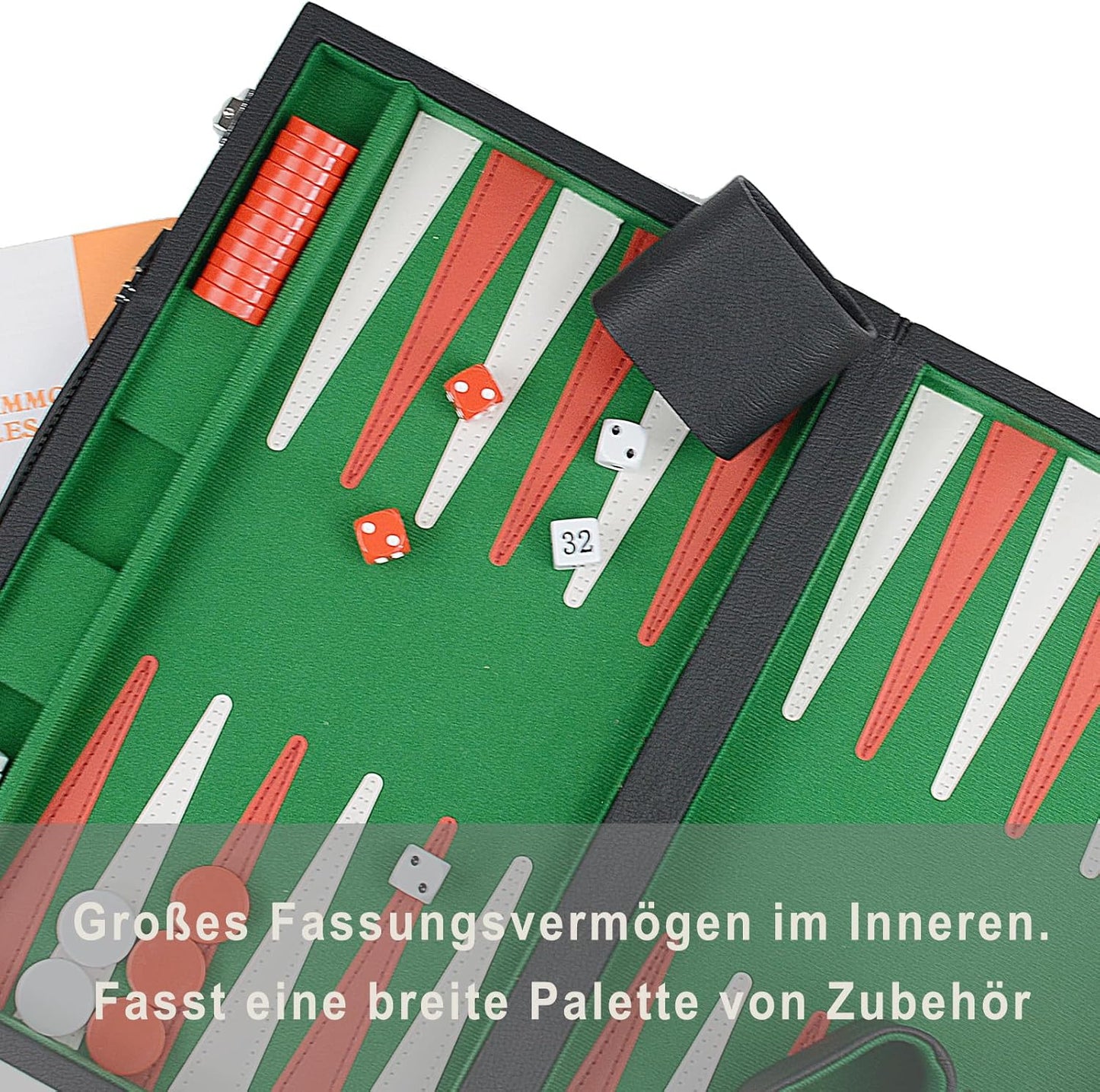 Backgammon Koffer, grün