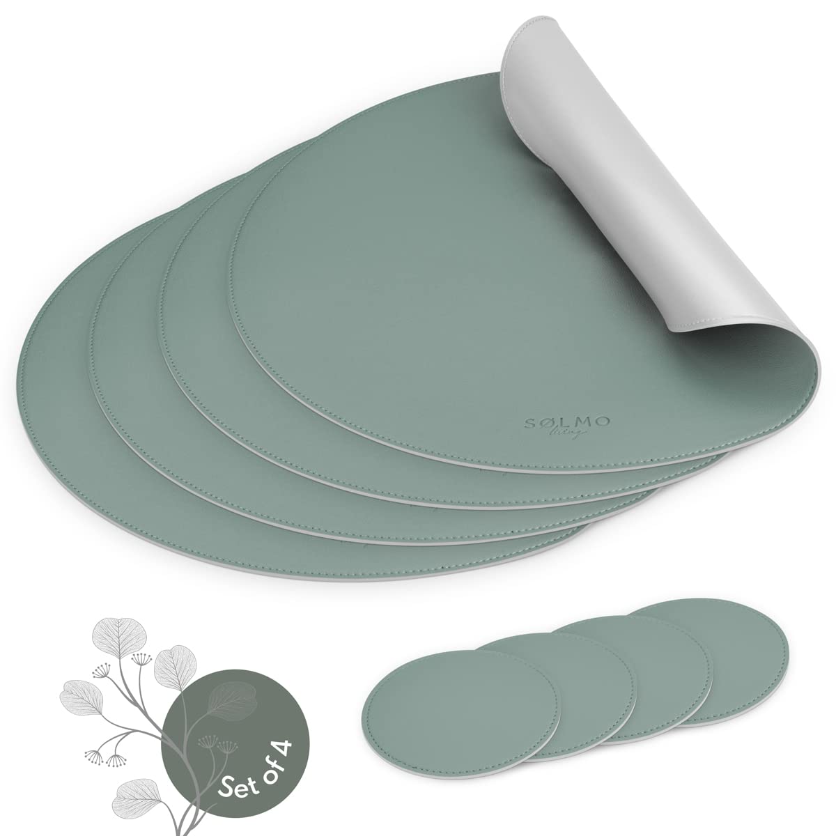 4er-Platzset, Petrol/Grey