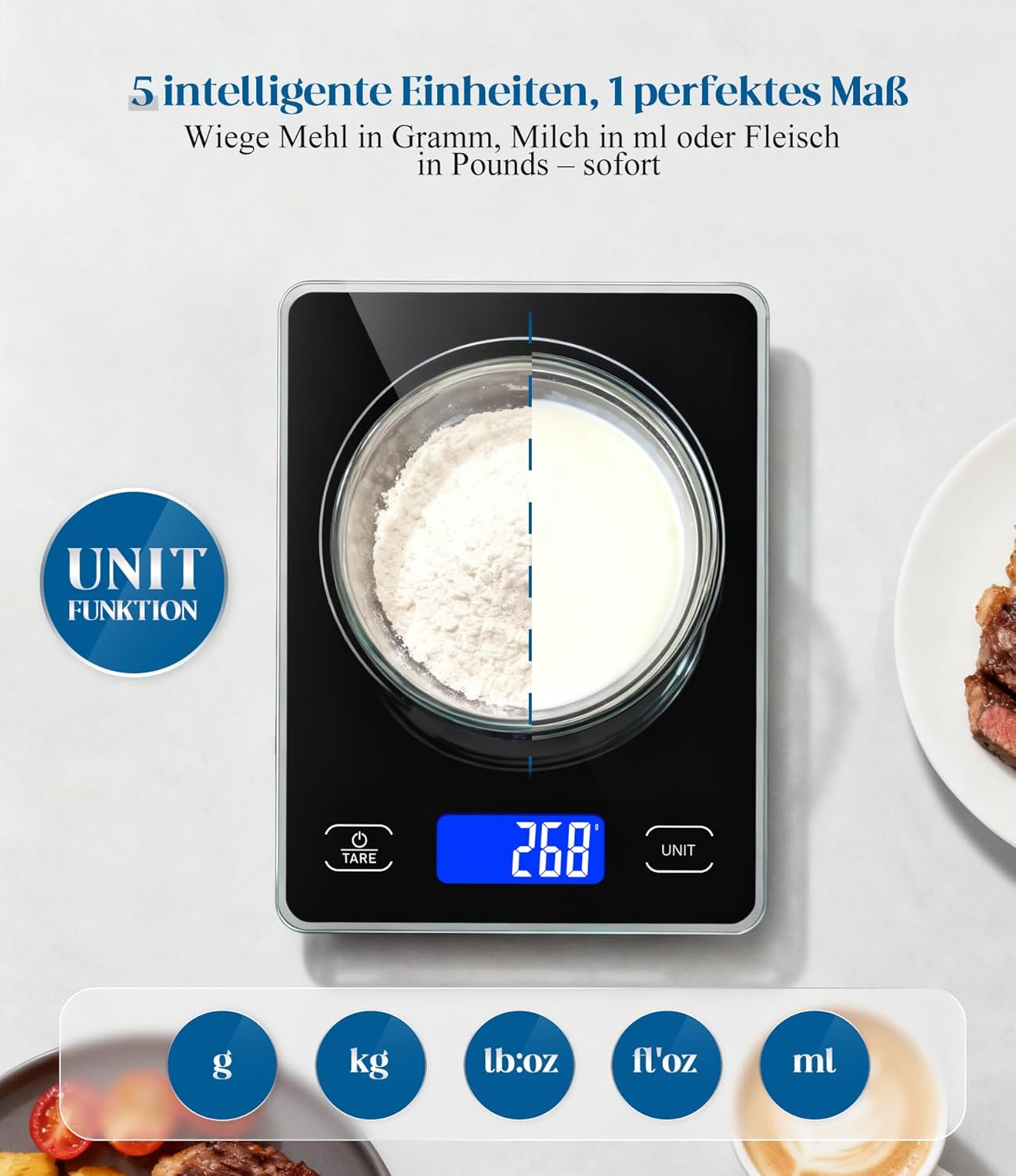Digitale Küchenwaage, Schwarz