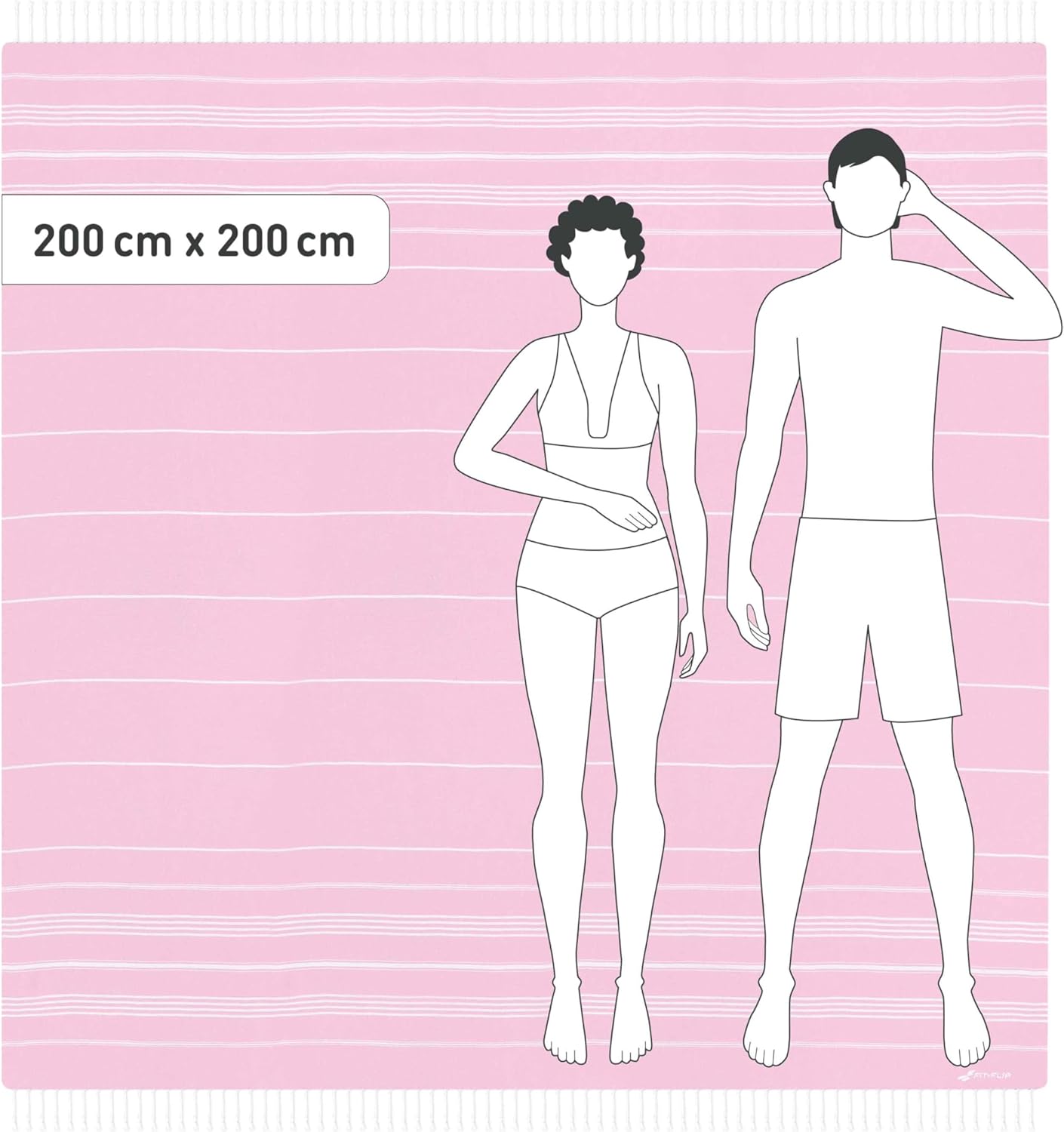 Hamamtuch, 200x200 cm, 20 Rose - Sultan 200 x 200 cm