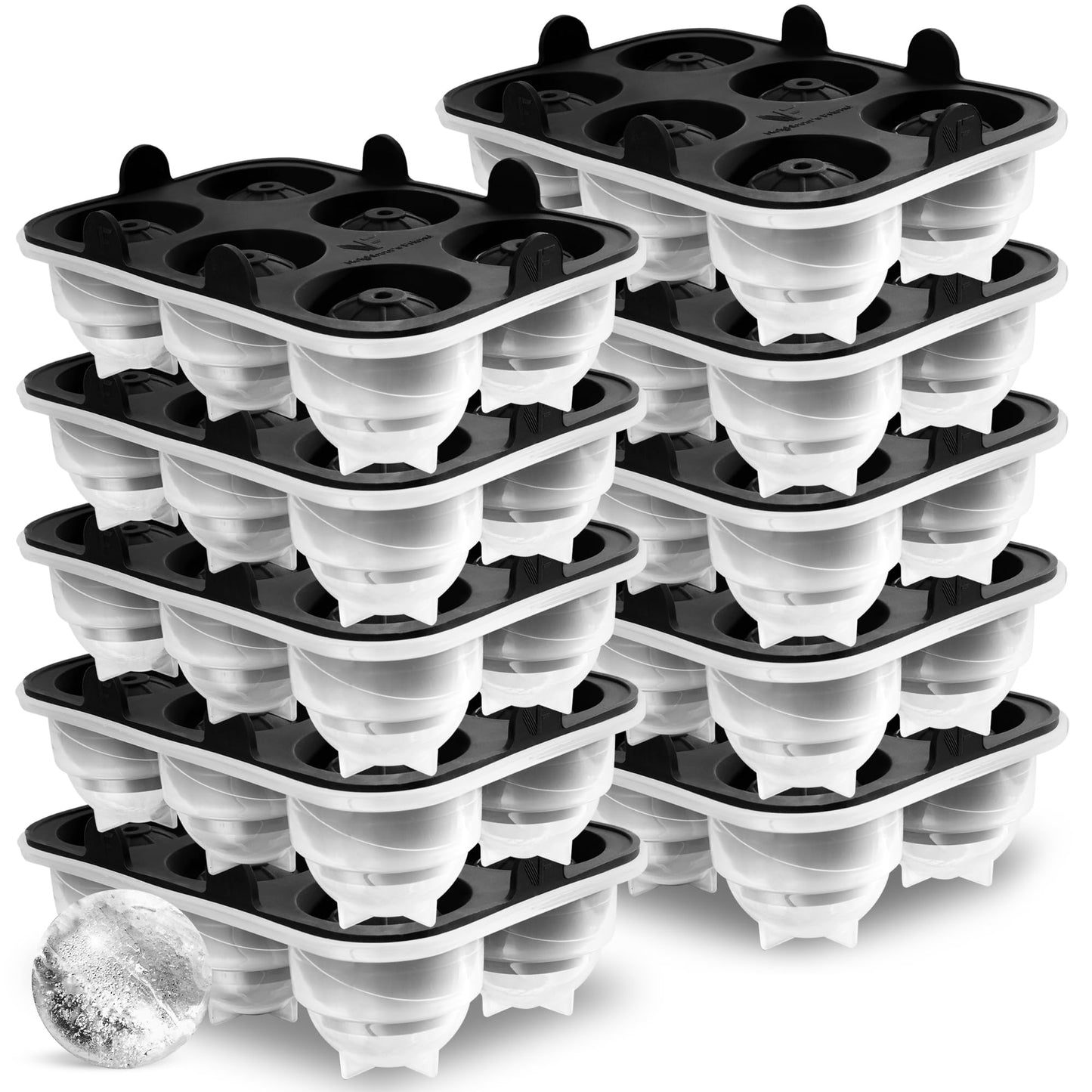 10er-Set Eiskugelformen für Cocktails, 10x Eiskugelform
