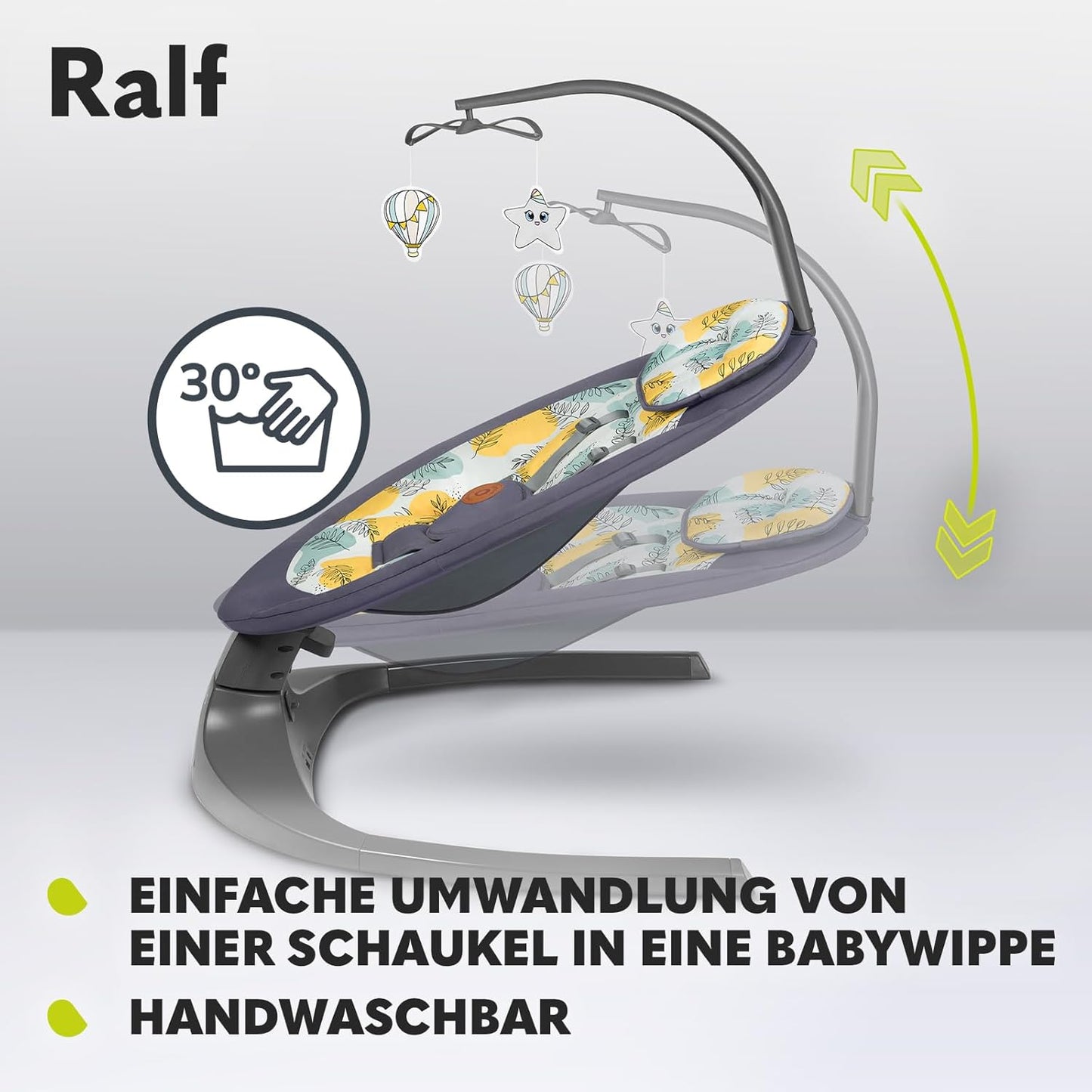 2-in-1 Babywippe Ralf, Mehrfarbig