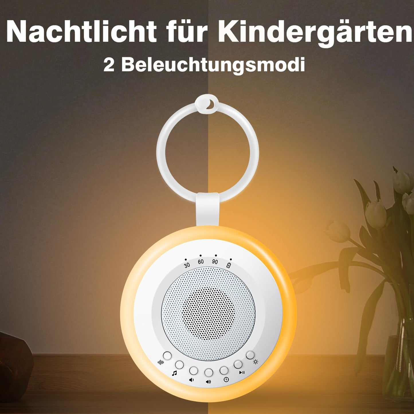 Tragbare White Noise Maschine für Babys, Weiß