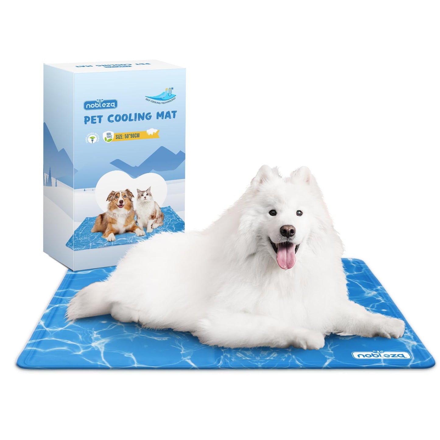 Selbstkühlende Hunde-Kühlmatte, L 90 x B 50 x H 2 cm Blau