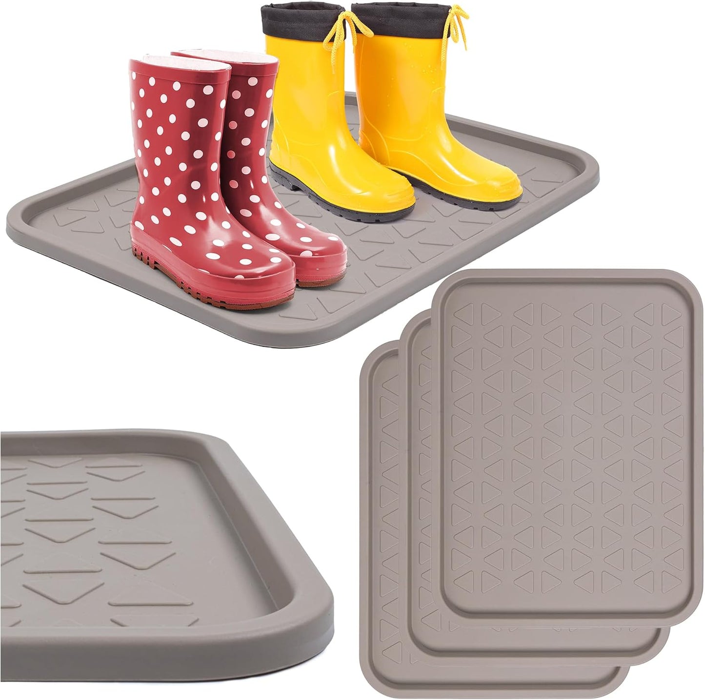 3-teiliges Schuhabtropfschalen-Set, Beige 38 x 50 cm 3 Stück
