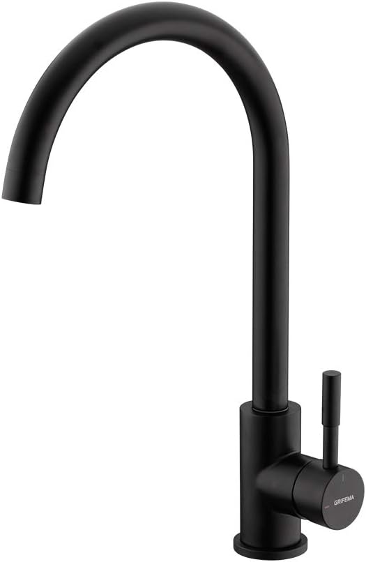 Wassersparende Küchenarmatur mit 360° Drehung, Schwarz