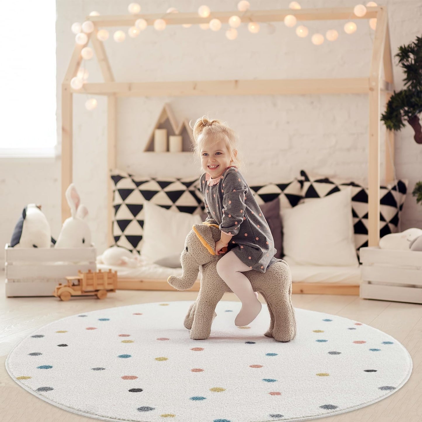 Runder Spielteppich für Kinderzimmer (120 cm), 120 cm Rund