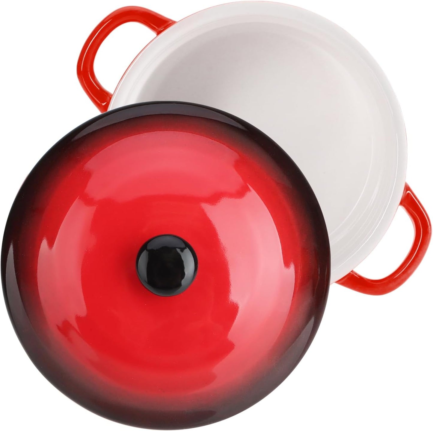 4-teiliges Auflaufform-Set mit Deckel, 4 Stück - Orange. Rot