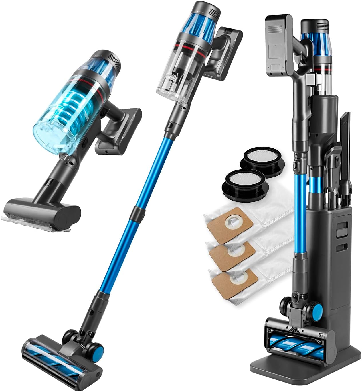 AeroTec 500 Handstaubsauger, Grau Blau Metallic