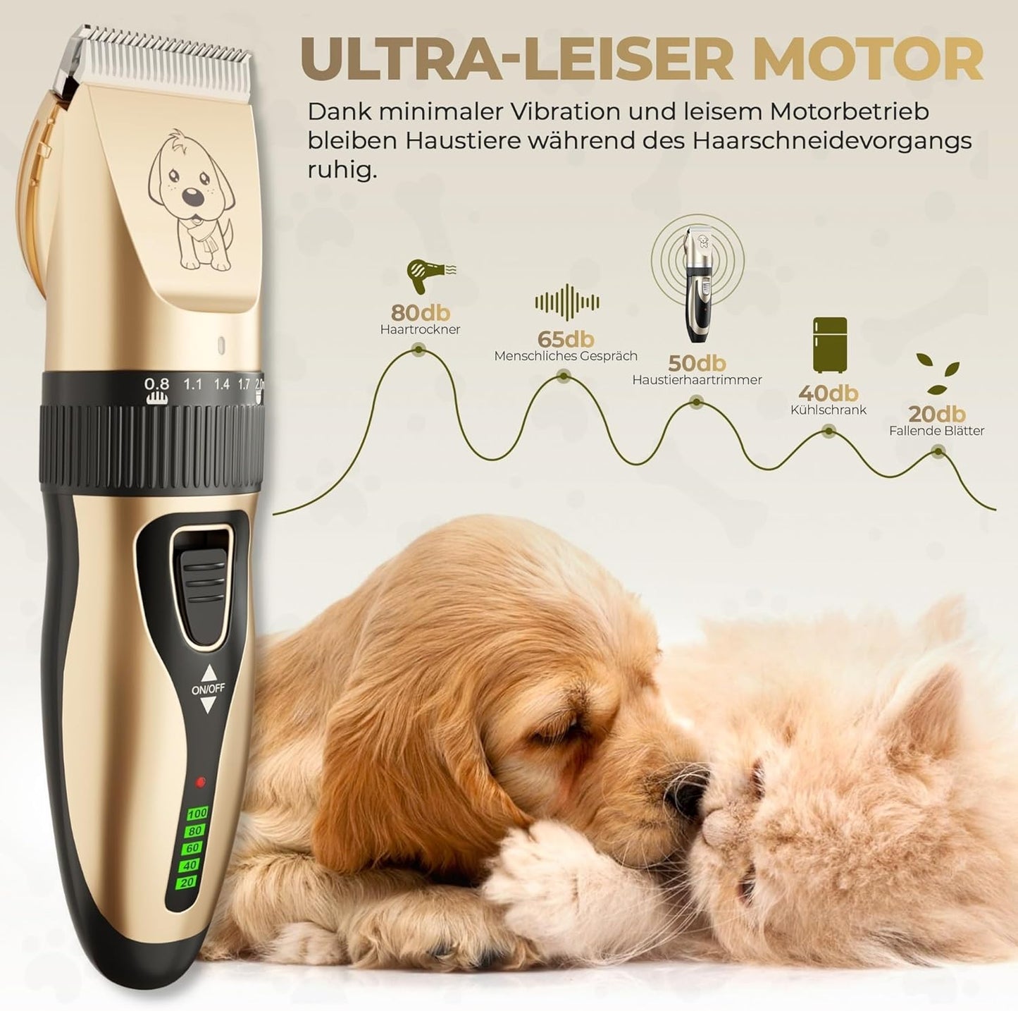Hundeschermaschine mit Reinigungsbürste