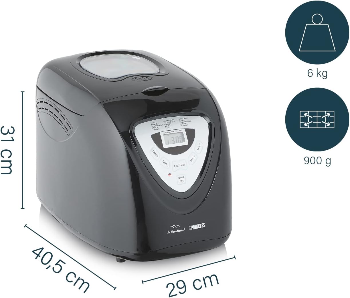 Brotbackautomat mit Digital-Timer und Warmhaltefunktion