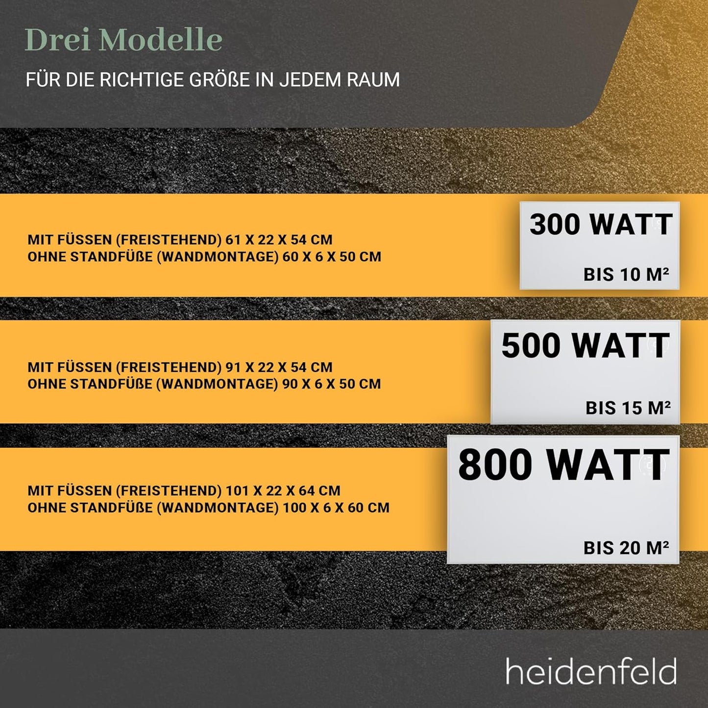 Infrarotheizung HF-HP140 mit App-Steuerung, Hf-hp140 300 Watt