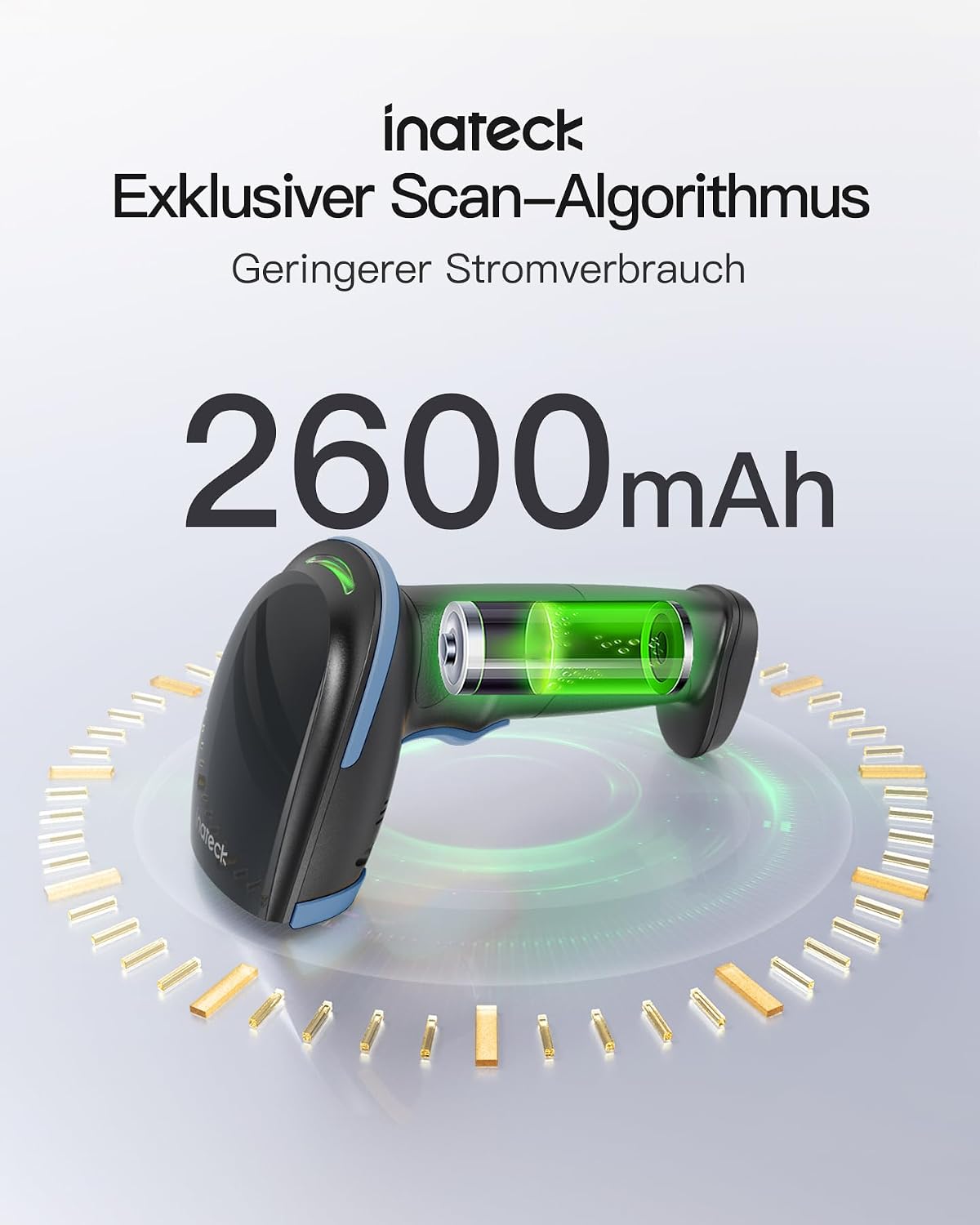 BCST-23 1D/2D Barcode-Scanner mit Bluetooth, 2D Blau