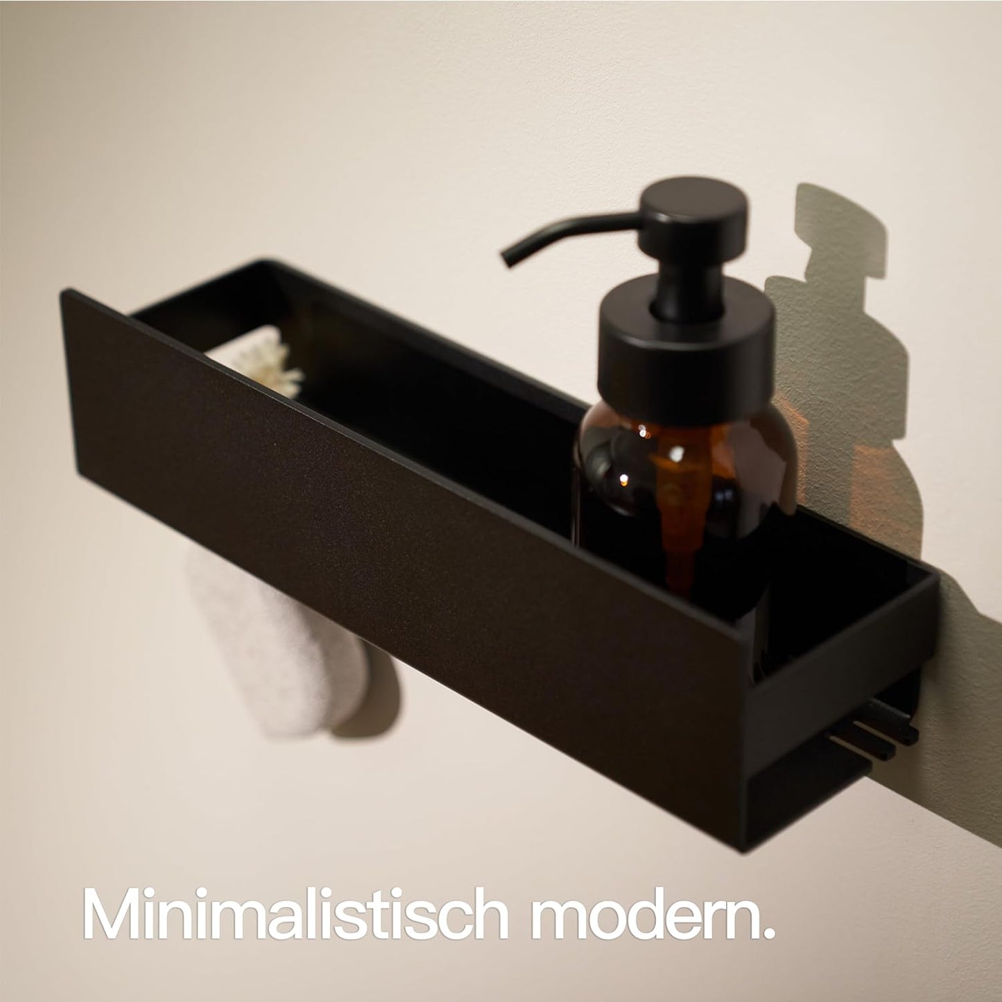 Duschregal, 30 cm Rectangular Matt Schwarz