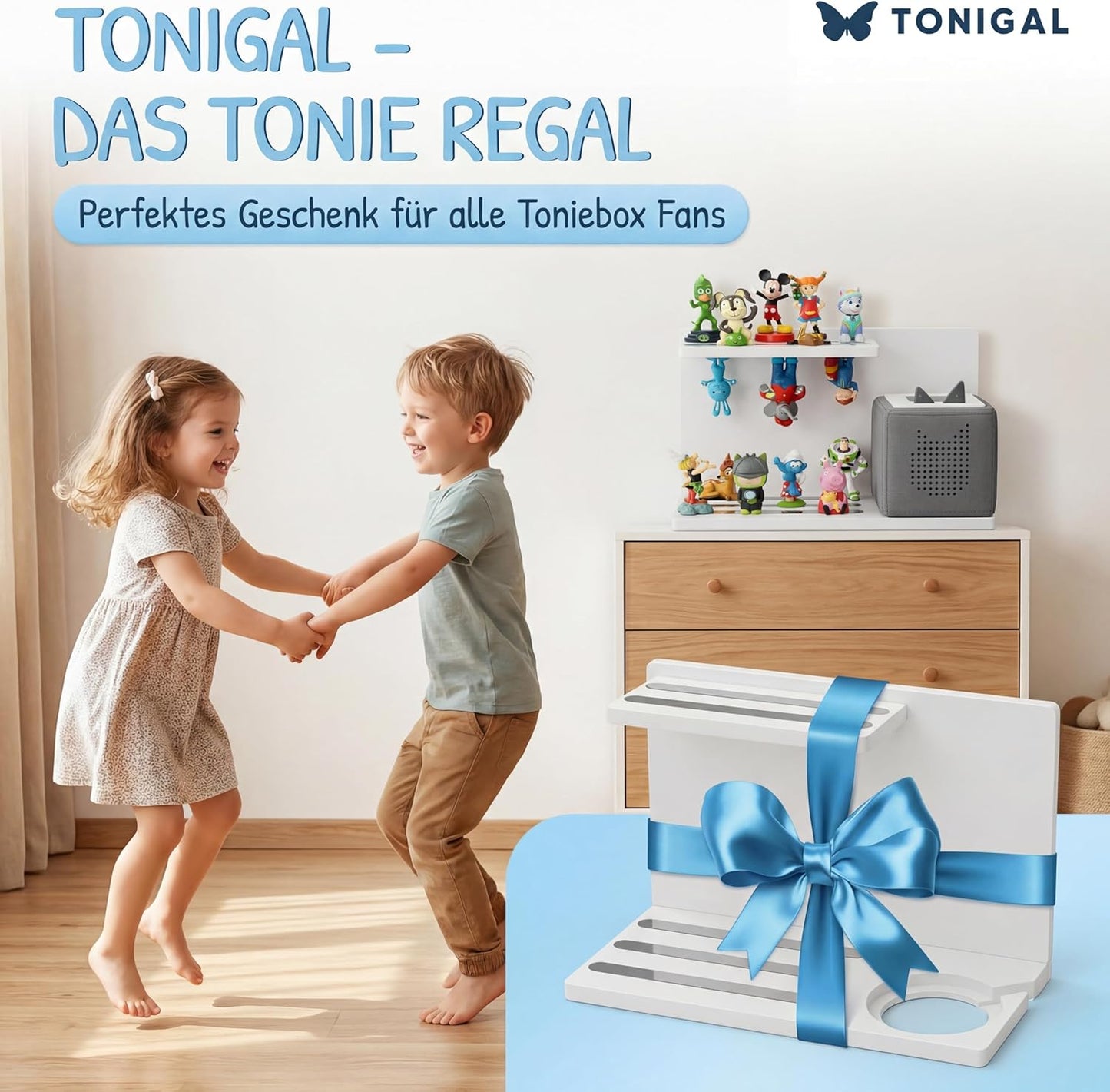 Tonie Regal für bis zu 40 Figuren & Toniebox, Weiss