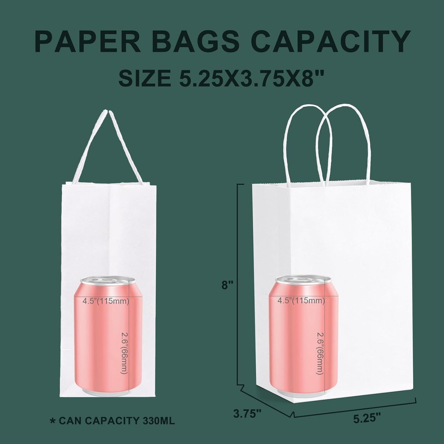 100 Stück Papiertüten, Weiss 100 Stück (1er Pack)