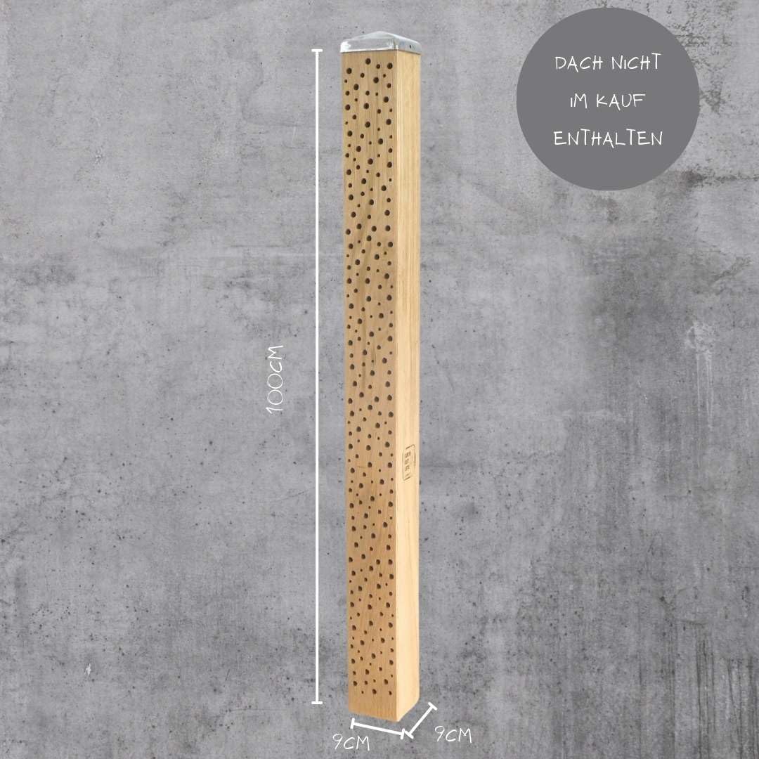 Insektenhotel aus Eiche (100 cm) für Wildbienen, Natur unbehandelt 100 cm
