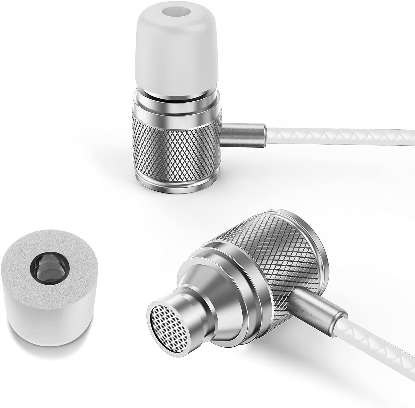 In-Ear Kopfhörer mit Kabel und Mikrofon, 3.5 mm Weiss