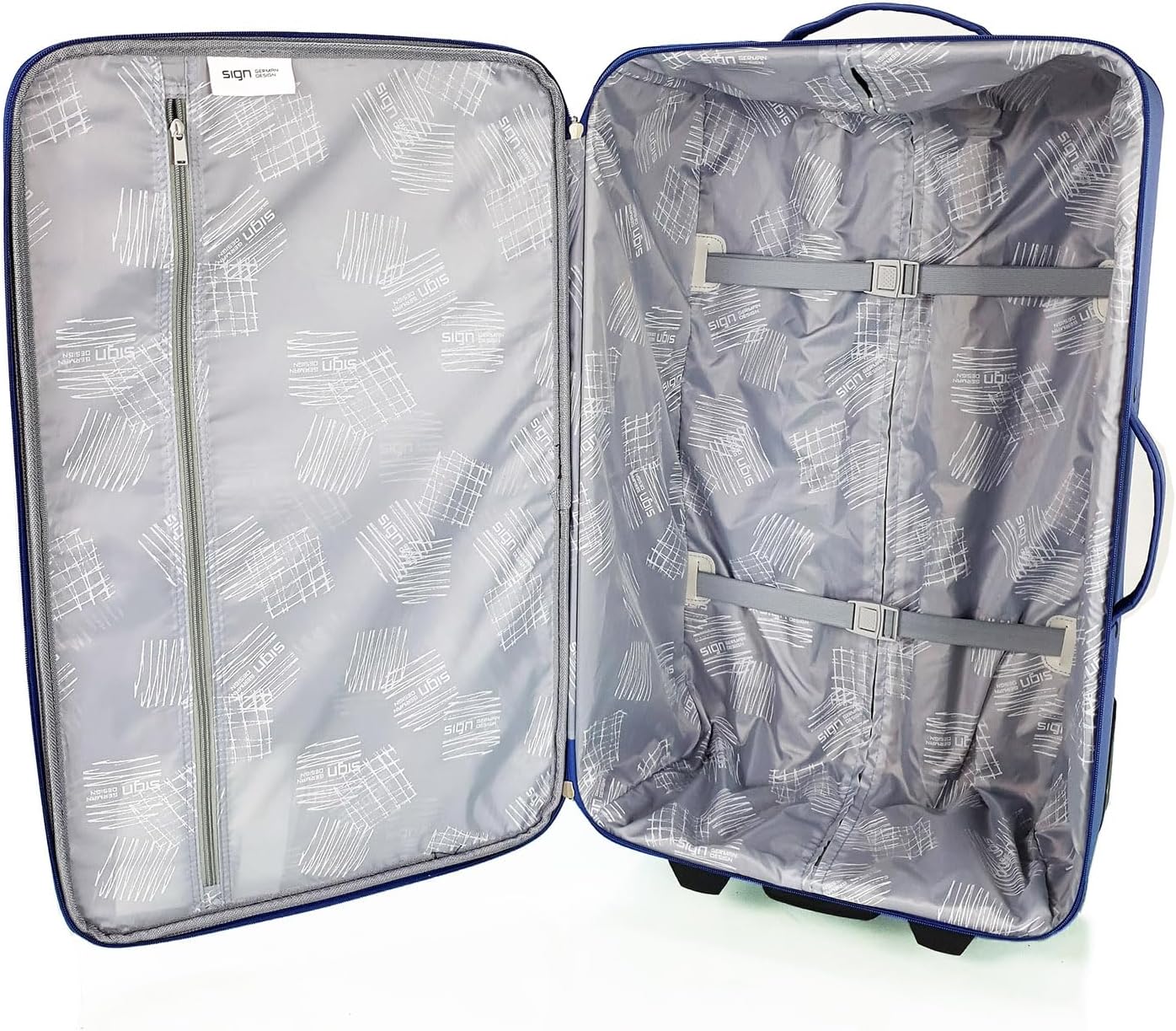 Stoffkoffer Trolley-Set mit Inline Rollen (4-teilig), 4er Set Blau
