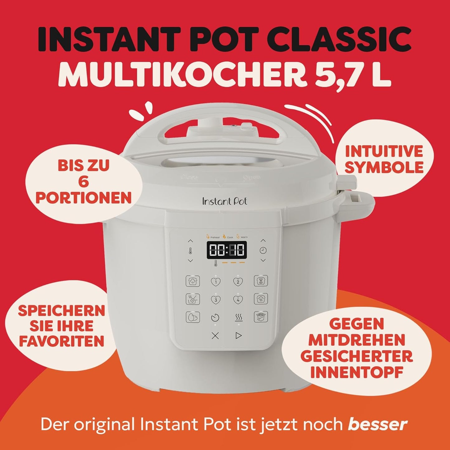 Multicooker Classic, Weiss Salz 5.7 Liter Standard