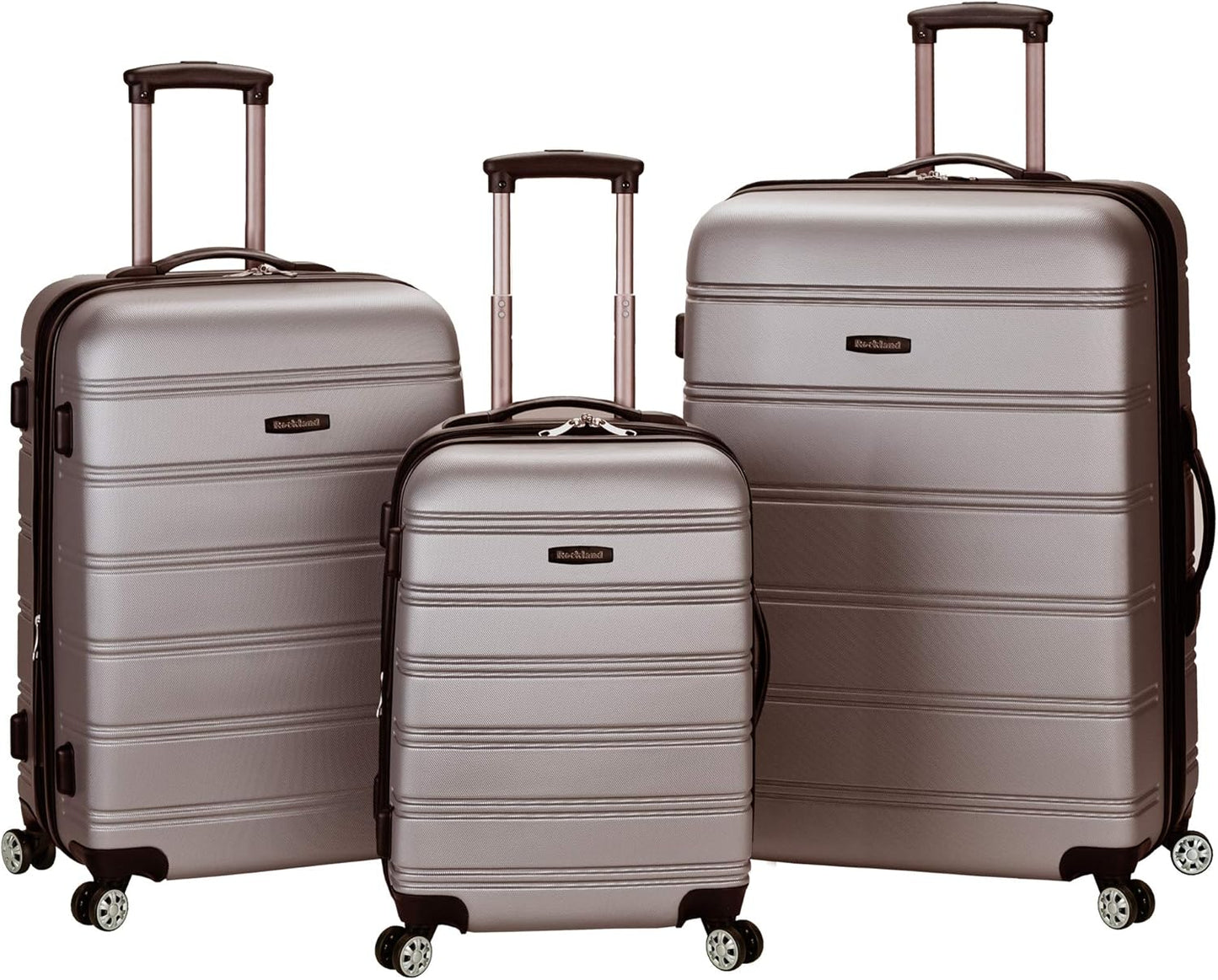 3-teiliges Melbourne Hartschalen-Koffer-Set, 3-Piece Set (20/24/28) Silber