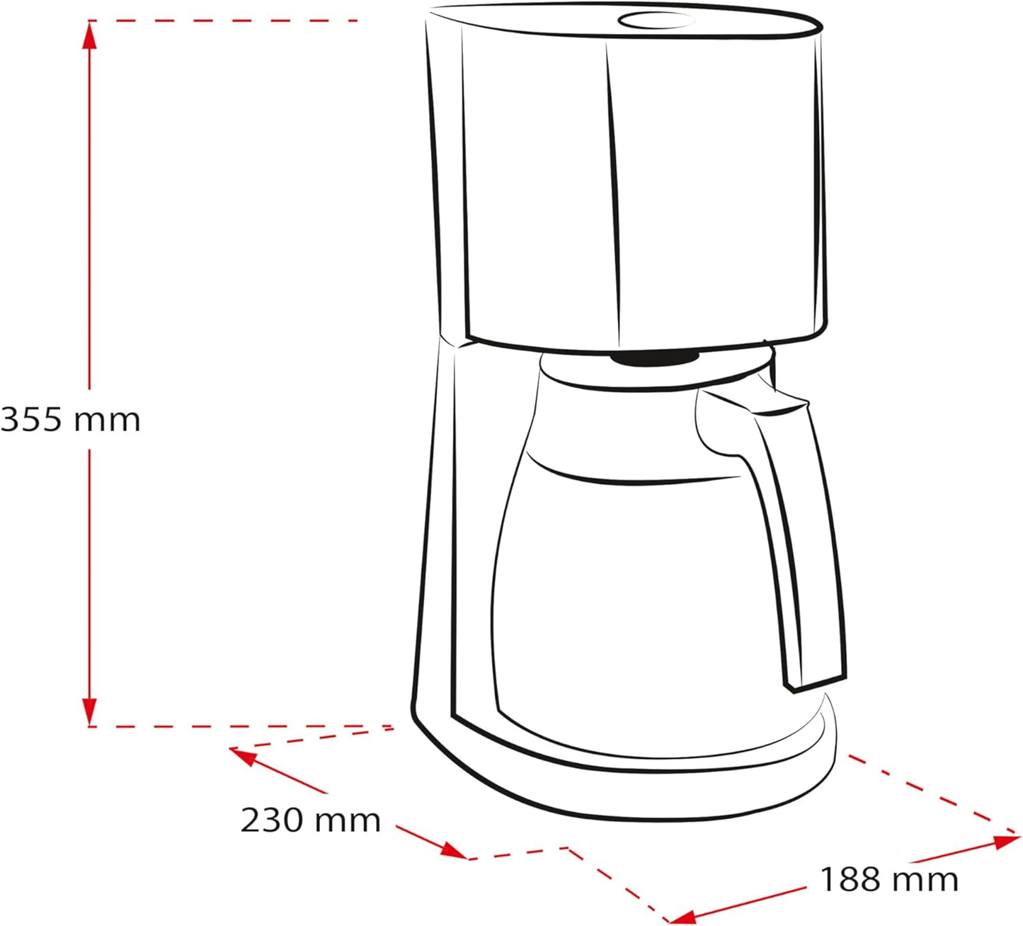 Enjoy 1017-06 Filterkaffeemaschine mit Thermoskanne, Schwarz, Thermkanne, Single