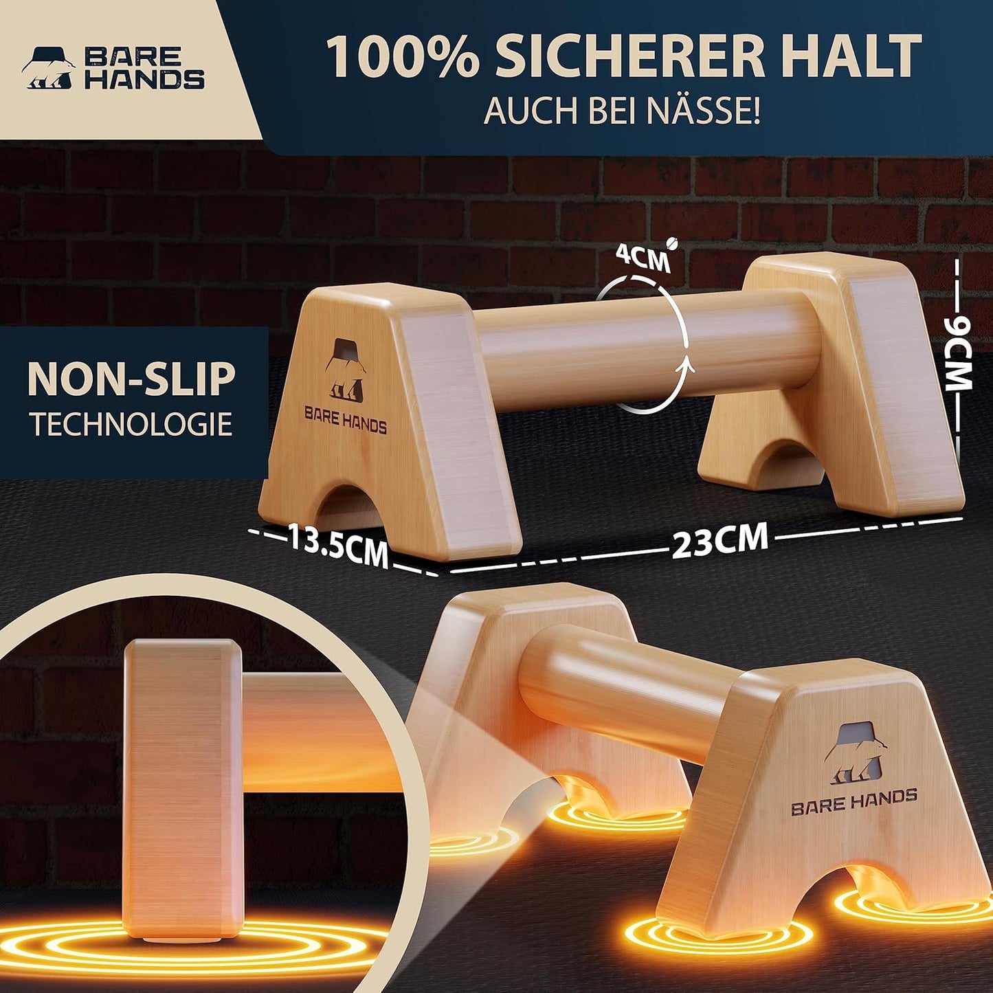 Liegestützgriffe für Calisthenics, Modell S